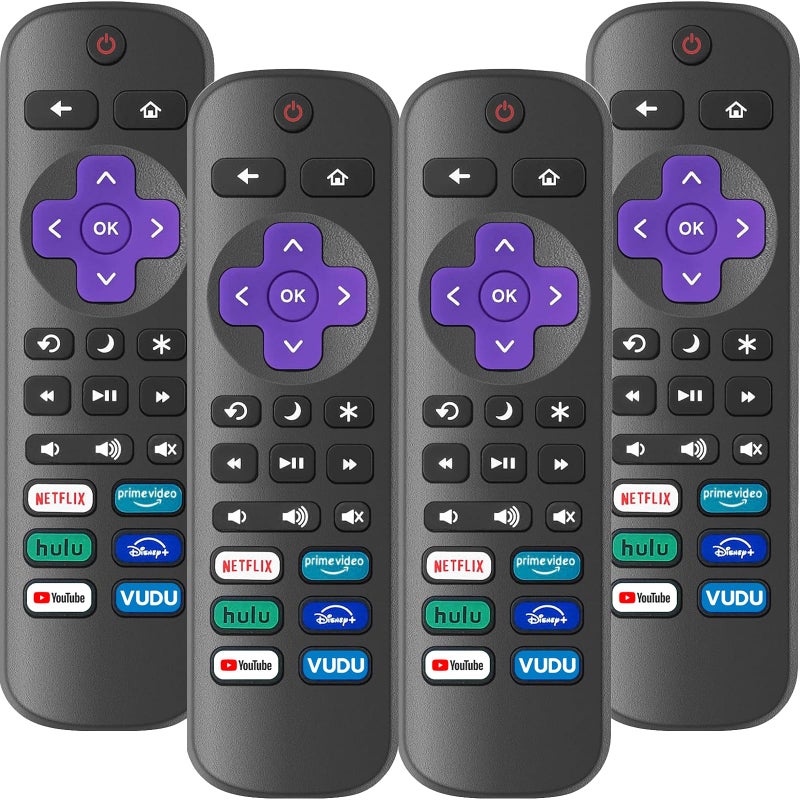 YesBes 4 Pack Replacement Remote Control Only for Roku TV, Compatible with All TCL Roku/Hisense Roku/Onn Roku/Sharp/Philips Roku (Not for Roku Stick, Box or Speaker) - Image 1