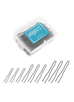 HOYOLS U Shaped Bobby Pins Black Assorted Size U Shaped Hair Pins Secure Hold Metal Bun Clips Crimped Design With Ball Tips For Women Girls Updo Thin Thick Hair 150 Count (Black)  - Image 1