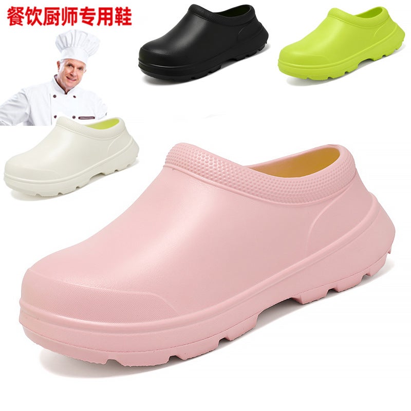 Work Shoes Women''s Non-slip Waterproof Oil-proof Wear-resistant Chef Shoes Black Nurse Shoes White Step-in Shoes - Image 2