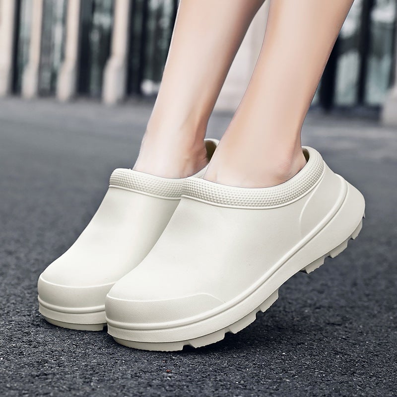 Work Shoes Women''s Non-slip Waterproof Oil-proof Wear-resistant Chef Shoes Black Nurse Shoes White Step-in Shoes - Image 4