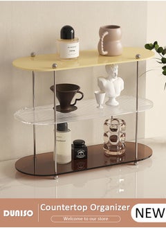 DUNISO 3-Tier Countertop Organizer, Acrylic Bathroom Organizer Countertop Vanity Organizer, Kitchen Spice Counter Organizers, Perfume Tray for Bedroom Skincare Storage Rack  - Image 1