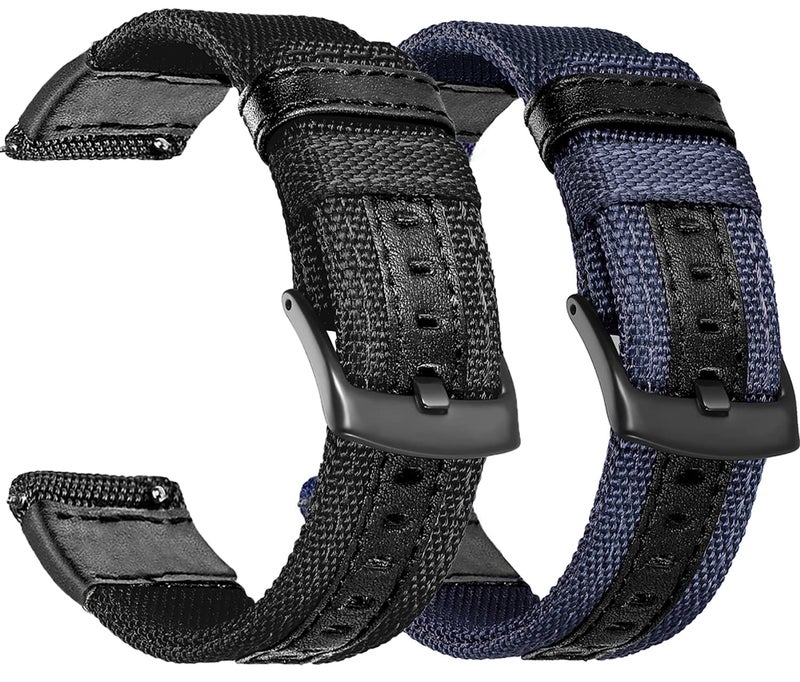 Olytop Galaxy Watch 46mm Bands, Galaxy Watch 3 45mm Band, Gear S3 Frontier Bands, 22mm Nylon Sports Replacement Strap Wristband for Samsung Galaxy Watch 46mm 2019/3 45mm/ Gear S3-2 Pack - Image 1