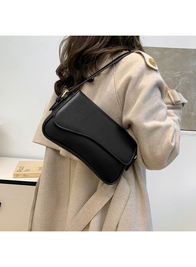 Style Flip Magnetic Buckle Shoulder Crossbody Bag For Work And Work Clothing, Fashionable And Simple Armpit Small Square Bag, Satchel Accordion Bag For Women-Color:Brown  - Image 3