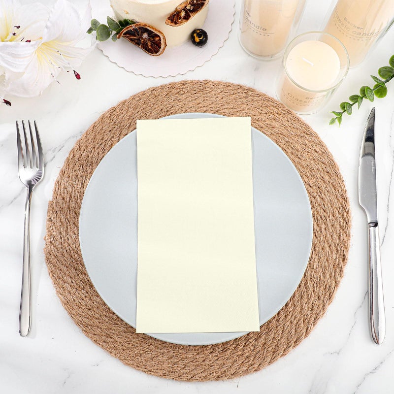 NatNarr 60 Pcs Ivory Napkins, Disposable Cream Dinner Napkins Decorative Guest Hand Towels for Bathroom Beige Paper Napkin for Wedding, Bridal Baby shower - Image 5