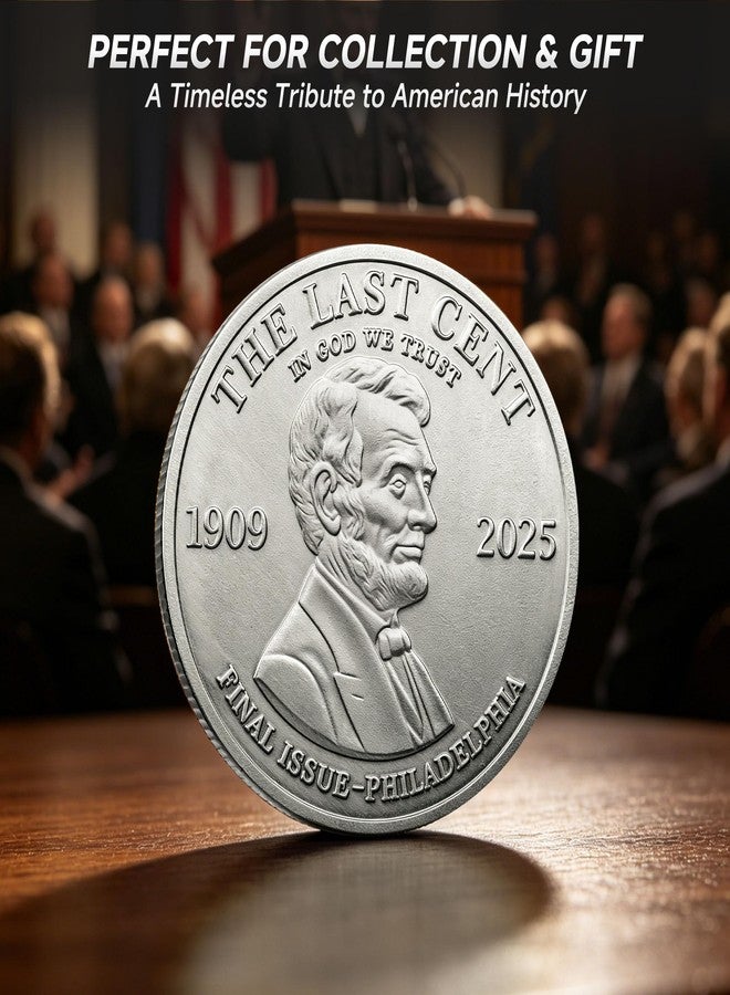 عملة تذكارية من فئة سنت واحد لعام 2025، عملة تذكارية لآخر بنس لينكولن 1909-2025، عملة تذكارية لنهاية حقبة، عملة تحدي تذكارية، عملة النسر الأمريكي الوطنية القابلة للتحصيل لهواة جمع العملات، هدية تذكارية لتاريخ الولايات المتحدة الأمريكية (أ) - Image 4