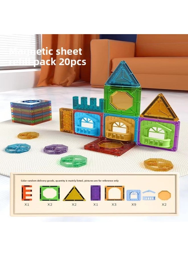 Cross-border Color Window Building Blocks Assembled Magnetic Pieces For Children Smart Magnetic Pipe Building Blocks Assembled Castle Toy Belt Storage