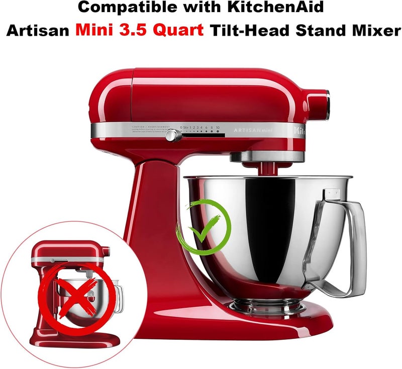 حصيرة منزلقة من الخيزران لخلاط Kitchen Aid Artisan Mini سعة 3.5 كوارت مع رأس مائل، لوحة انزلاقية لتخزين ملحقات أجهزة المطبخ، إكسسوارات صينية نقل على سطح العمل لـ Kitchen Aid - Image 2