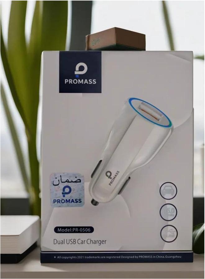 بروماس شاحن سيارة 36 وات بمنفذي USB للشحن السريع QC3.0 - Image 1