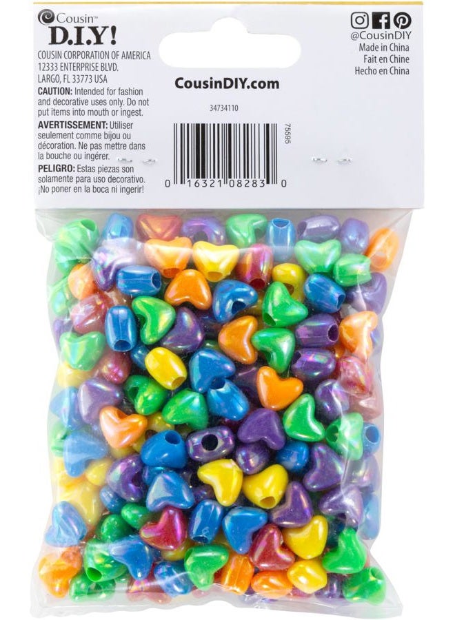 Cousin DIY Fun Pack Acrylic Heart Beads 210/Pkg-Assorted, Assorted Colors - Image 2