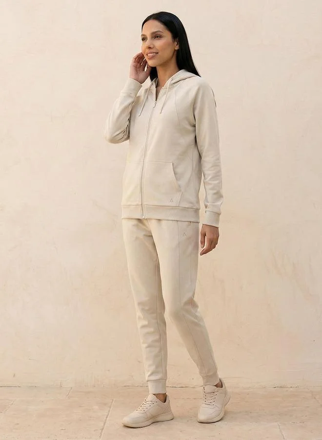 Splash Active BEIGE 2-Way Stretch Hoodie for Women | Best Price UAE