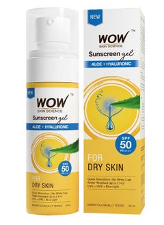 WOW Skin Science Sunscreen Gel For Dry Skin  With Aloe Vera & Hyaluronic (50 ml)  - Image 1