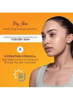 WOW Skin Science Sunscreen Gel For Dry Skin  With Aloe Vera & Hyaluronic (50 ml)  - Image 3
