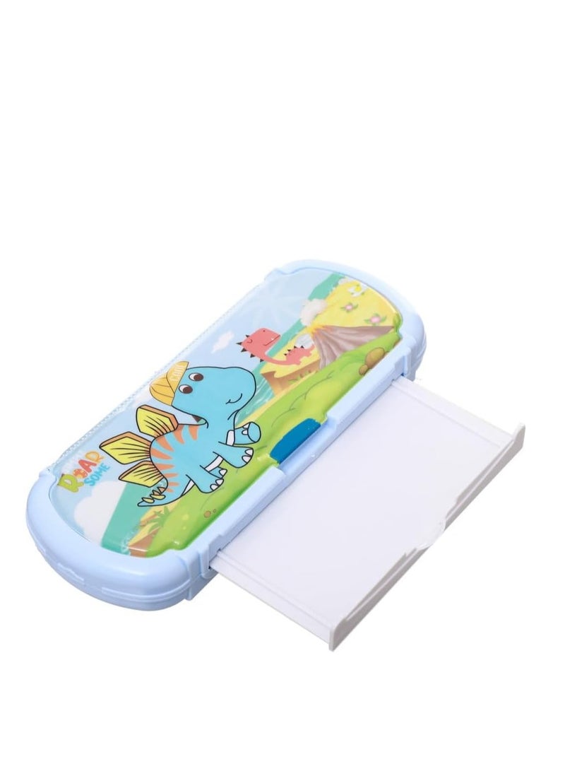 Cute Multifunctional Stationery Box,Pencil Case For Childeren With Drawing Board Dinosaur Style - Blue  - Image 2