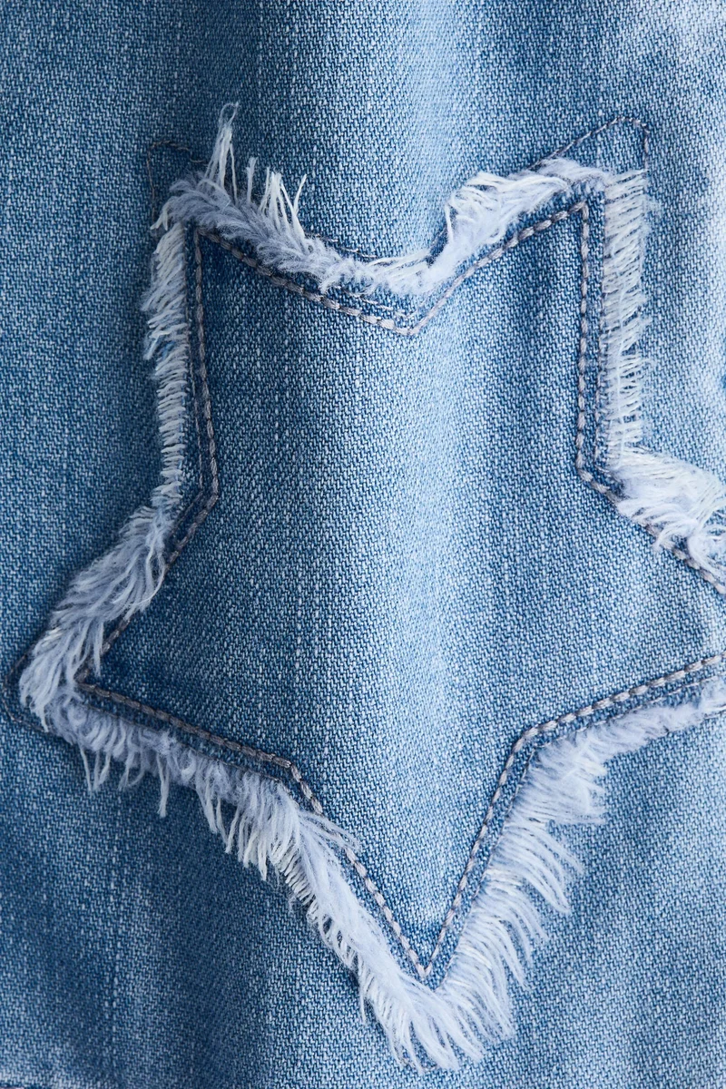H&M Appliquéd denim shorts