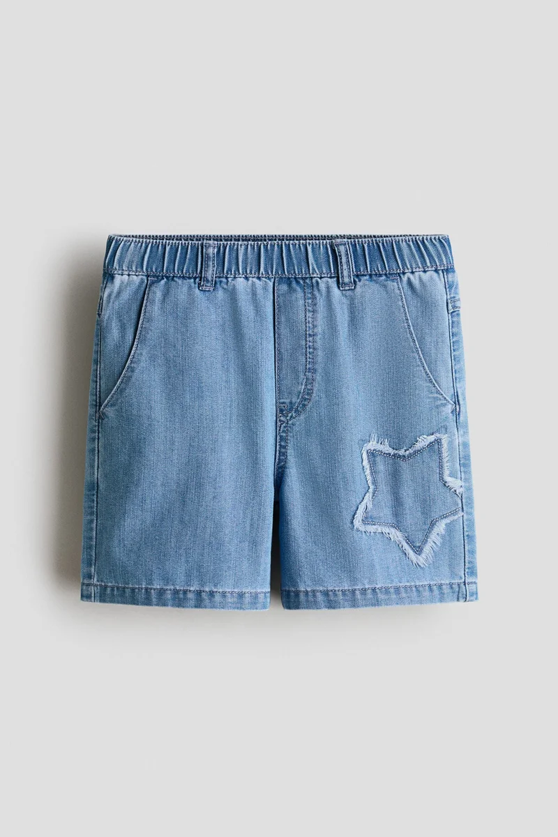 H&M Appliquéd denim shorts