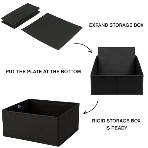Skrill 12-Piece Foldable Cloth Storage Box Set | Cube Baskets, Bins & Dividers for Closet & Dresser Drawer Organization - Image 3