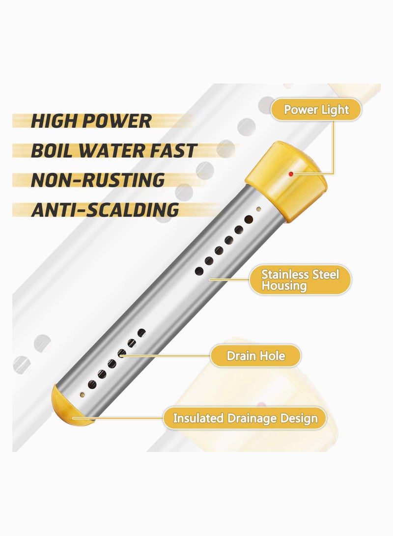 SYOSI Immersion Water Heater, Electric Portable Bucket Heater with Stainless-steel Cover Submersible with Digital Thermometer for Pool Bathtub, Basin, Fully Immersed While Using - Image 5
