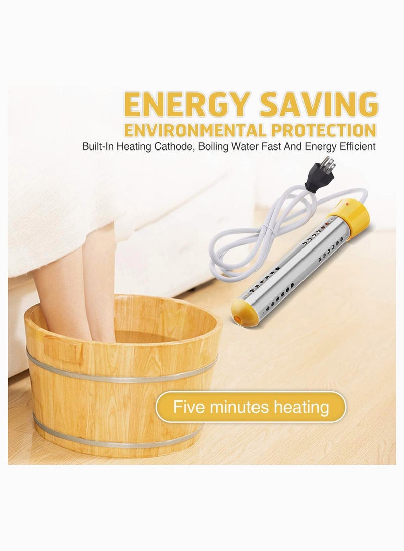 SYOSI Immersion Water Heater, Electric Portable Bucket Heater with Stainless-steel Cover Submersible with Digital Thermometer for Pool Bathtub, Basin, Fully Immersed While Using - Image 4