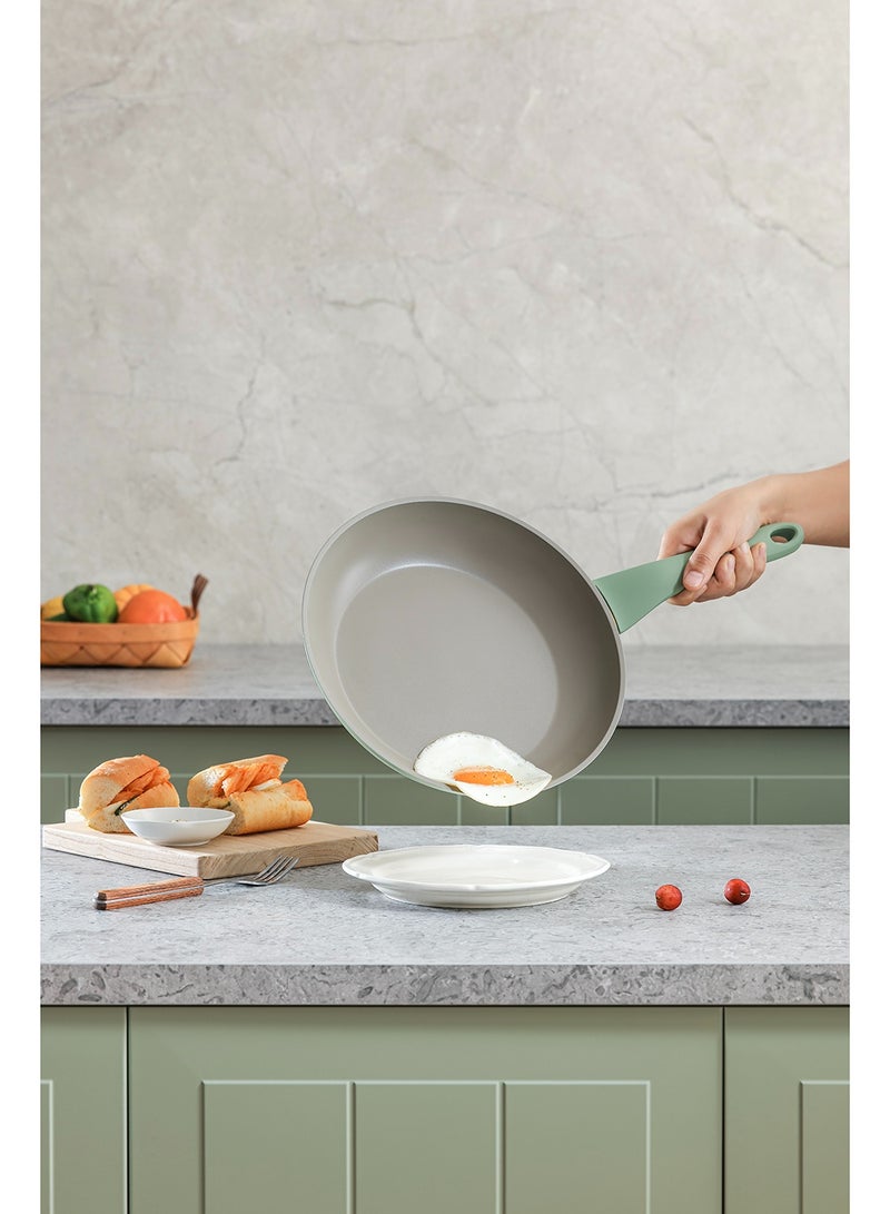 Sensarte مجموعة أواني ومقالي SENSARTE غير لاصقة، 18 قطعة مجموعة أواني طهي غير لاصقة، مجموعة أواني مطبخ للطبخ بالحث، خضراء - Image 4