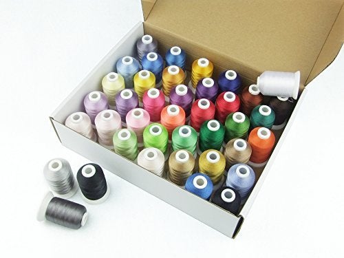 simthread Simthread 40 Spools Polyester Embroidery Machine Thread Bright and Beautiful Colors for Brother Babylock - Image 1