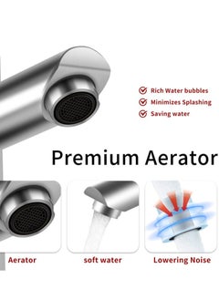 In Air Modern Basin Faucet Bathroom Chrome Brushed Faucet Deck Mounted Basin Sink Tap Mixer Hot Cold Water Stainless Steel Faucet  - Image 5
