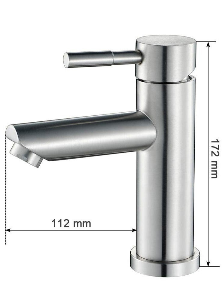 In Air Modern Basin Faucet Bathroom Chrome Brushed Faucet Deck Mounted Basin Sink Tap Mixer Hot Cold Water Stainless Steel Faucet  - Image 3