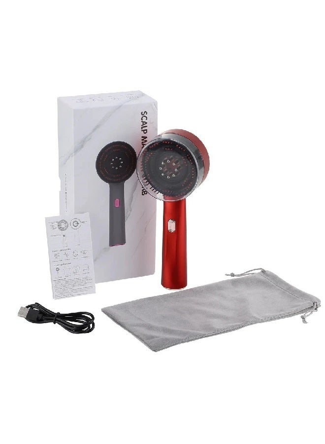 630nm Red Light Scalp Massage Comb with Serum Reservoir – Type-C Charging Multicolour - Image 1