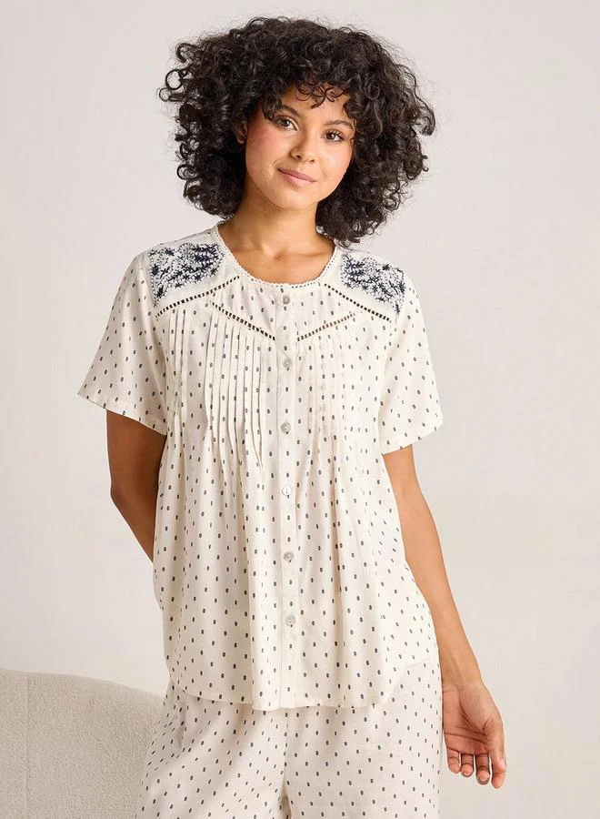 سبلاش فيڤ طقم بيجاما بلوزة بأزرار وسروال