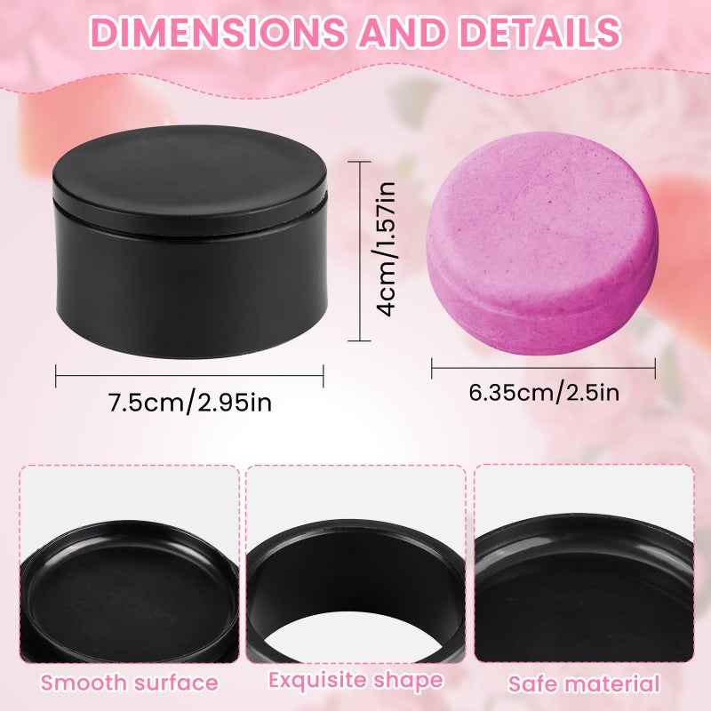 SanZaoGang 2.5inch Round Soap Shampoo Bar Mold, 3D Plastic Solid Bath Bomb Shower Steamer Press Molds for Making Shampoo Bars, Shower Steamers, Soaps, Bath Bombs, DIY Making Supplies (Round) - Image 3