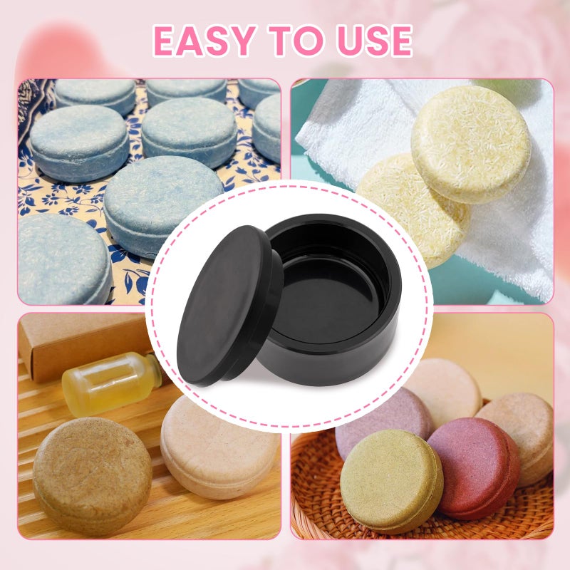 SanZaoGang 2.5inch Round Soap Shampoo Bar Mold, 3D Plastic Solid Bath Bomb Shower Steamer Press Molds for Making Shampoo Bars, Shower Steamers, Soaps, Bath Bombs, DIY Making Supplies (Round) - Image 4