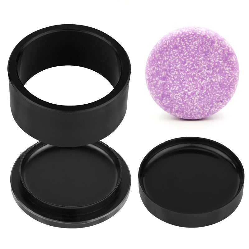 SanZaoGang 2.5inch Round Soap Shampoo Bar Mold, 3D Plastic Solid Bath Bomb Shower Steamer Press Molds for Making Shampoo Bars, Shower Steamers, Soaps, Bath Bombs, DIY Making Supplies (Round) - Image 1