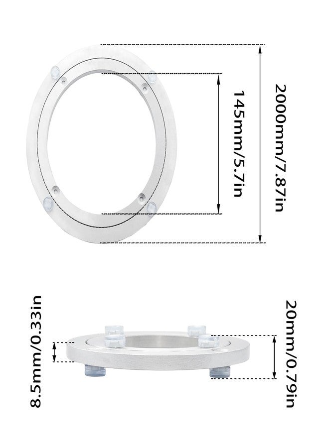 Adyoney 1Pcs 200mm / 7.87" Aluminum Alloy Lazy Susan Turntable Bearings, 8" Round Rotating Bearing Turntable Base(Base Only), for Kitchen Storage, Corner Shelves, Book Rack - Image 2
