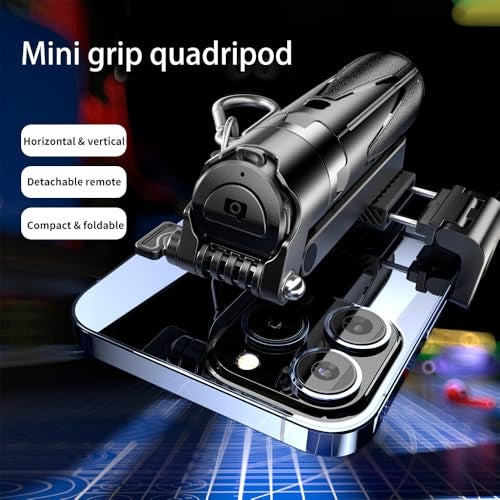 ZETY P15 Mini Retractable Selfie Stick Tripod, Pocket Monopod Selfie Stick with Rechargeable Remote Pocket Size,3-in-1 Mini Phone Grip 2 Cold Shoe,10M/393.7'' Wireless Shutter with Keychain - Image 5