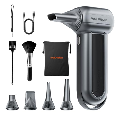 WOLFBOX MF100 Electric Air Duster - 150,000 RPM Rechargeable Cordless Blower, Brushless Motor, 3-Speed Adjustable for Cleaning Computers, Keyboards, Cars, Homes, and Outdoor Spaces - Image 1
