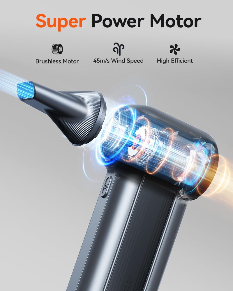 WOLFBOX MF100 Electric Air Duster - 150,000 RPM Rechargeable Cordless Blower, Brushless Motor, 3-Speed Adjustable for Cleaning Computers, Keyboards, Cars, Homes, and Outdoor Spaces - Image 2