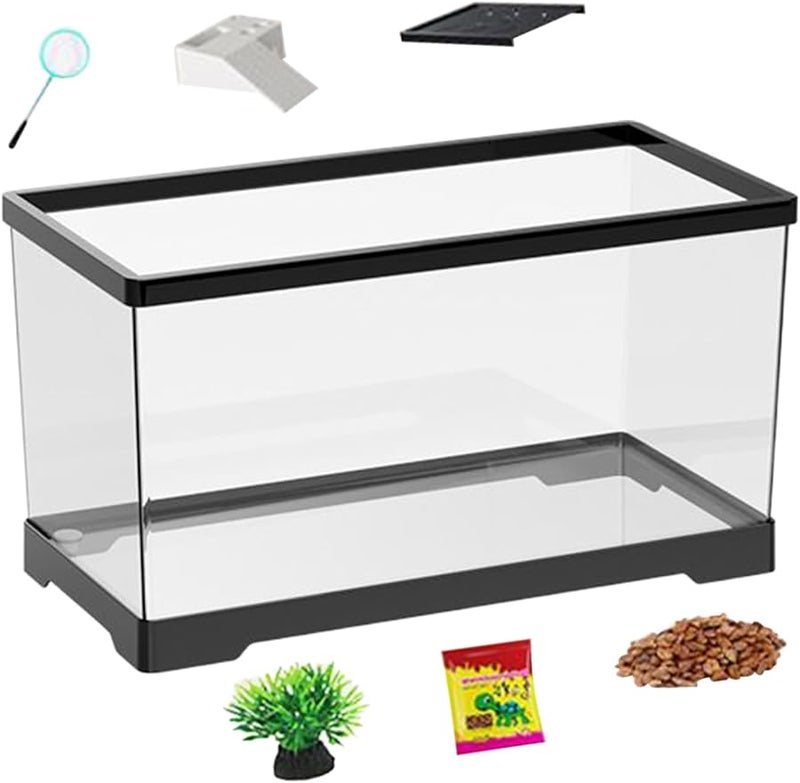 حوض أسود للسلاحف مع نظام تصريف سفلي للثعابين والضفادع وسرطانات البحر - Image 1