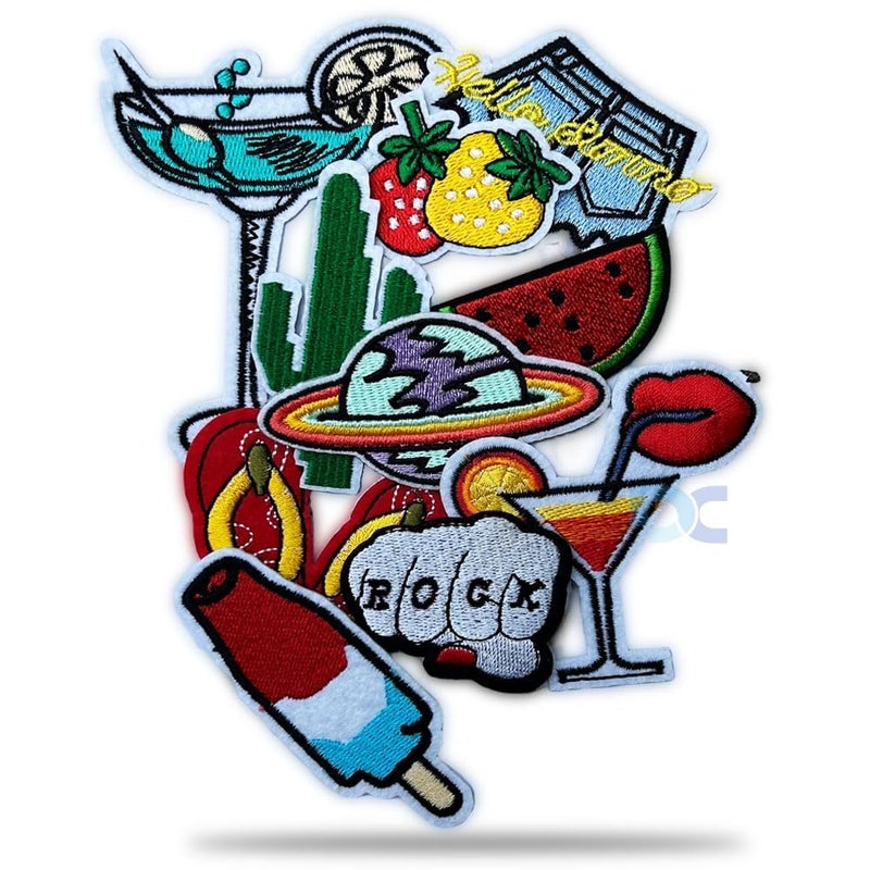 Daily Crafts Daily Crafts 9 pcs Retro Iron on Patches for Clothing Cute Iron on Knee Patches Boho Jean Patches Chenille Patches Vintage Patches Embroidered Applique for Kids Clothes DIY Backpack Shirts Pants - Image 2