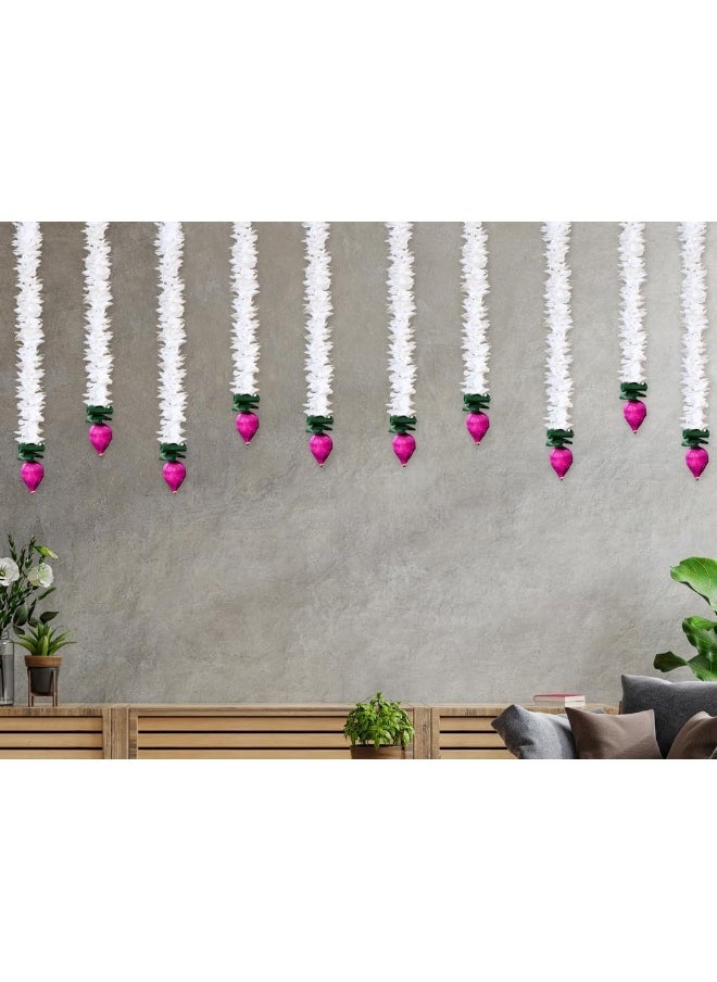 Generic - Jh Gallery Plastic Handmade Lotus Artificial Flower Gajra Wall And Door Hanging - Image 1