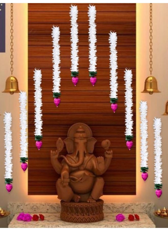 Generic - Jh Gallery Plastic Handmade Lotus Artificial Flower Gajra Wall And Door Hanging - Image 1