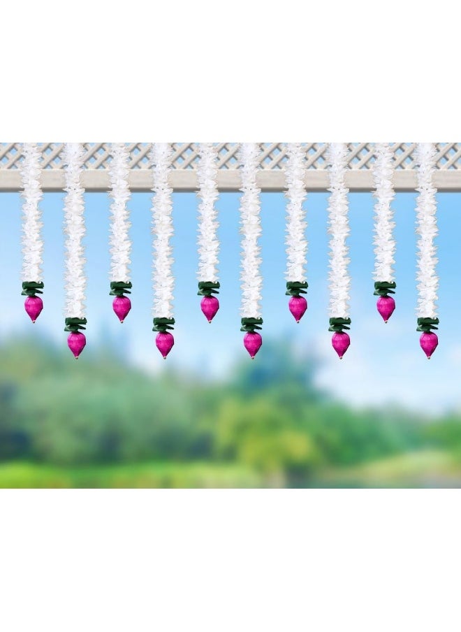 Generic - Jh Gallery Plastic Handmade Lotus Artificial Flower Gajra Wall And Door Hanging - Image 1