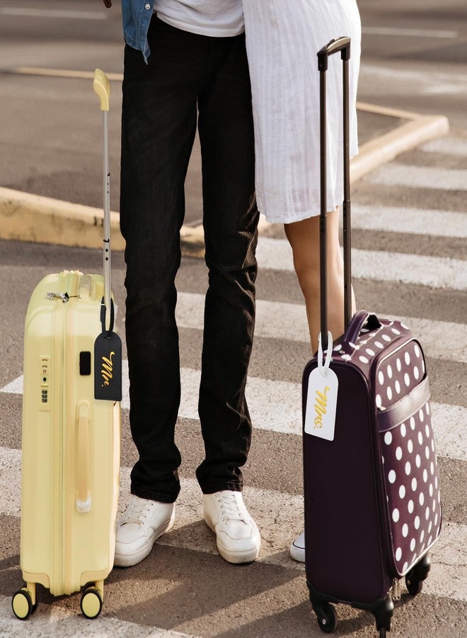 Jeffdad جيفداد، قطعتان من بطاقات الأمتعة "السيد والسيدة"، هدية مثالية لحفلات توديع العزوبية، هدايا شهر العسل، بطاقات سفر من الجلد الصناعي، هدايا الخطوبة - Image 3