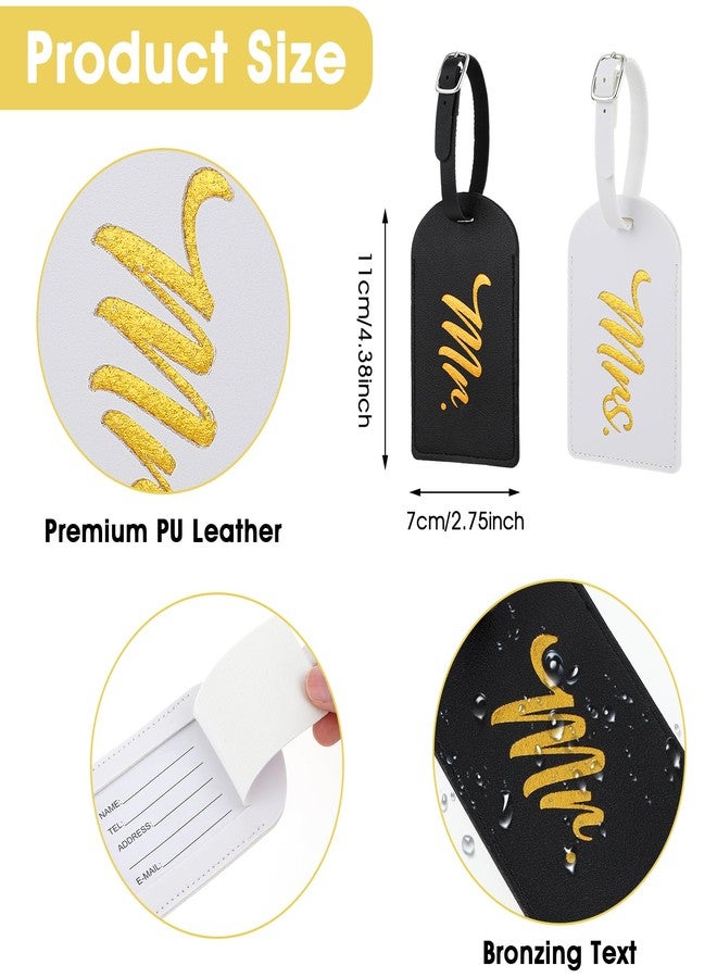 Jeffdad جيفداد، قطعتان من بطاقات الأمتعة "السيد والسيدة"، هدية مثالية لحفلات توديع العزوبية، هدايا شهر العسل، بطاقات سفر من الجلد الصناعي، هدايا الخطوبة - Image 4