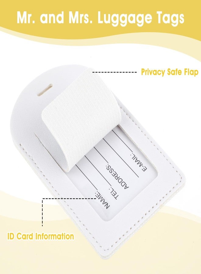 Jeffdad جيفداد، قطعتان من بطاقات الأمتعة "السيد والسيدة"، هدية مثالية لحفلات توديع العزوبية، هدايا شهر العسل، بطاقات سفر من الجلد الصناعي، هدايا الخطوبة - Image 5