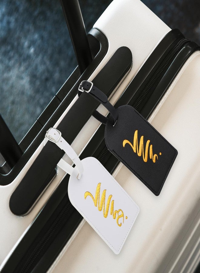 Jeffdad جيفداد، قطعتان من بطاقات الأمتعة "السيد والسيدة"، هدية مثالية لحفلات توديع العزوبية، هدايا شهر العسل، بطاقات سفر من الجلد الصناعي، هدايا الخطوبة - Image 2