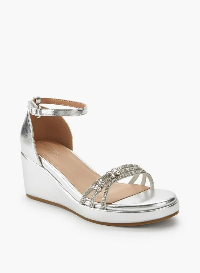 Celeste Girls Embellished Wedge Heel Sandals