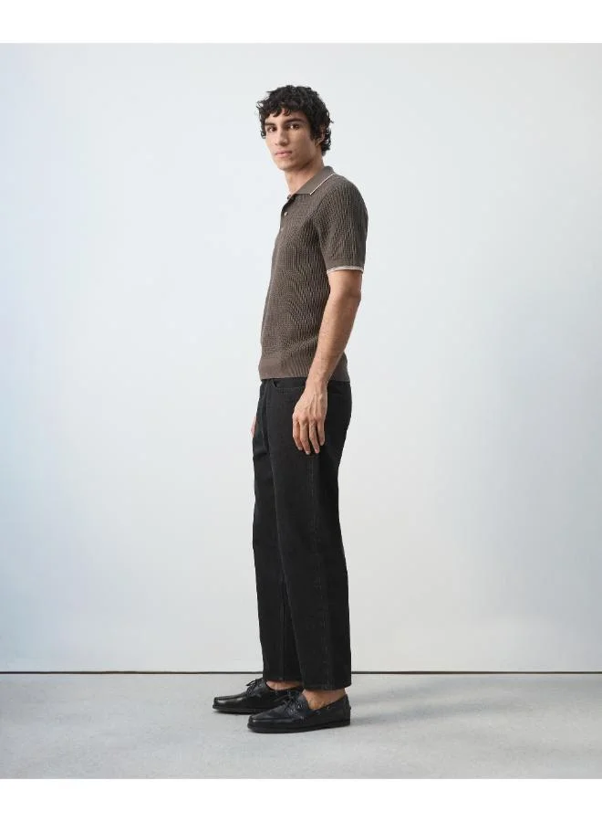Mango Man  Fine-knit herringbone polo shirt for Men | Best Price UAE