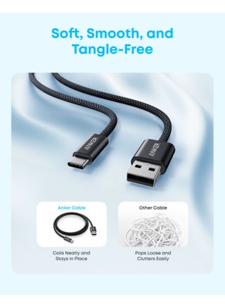 Anker Zolo USB to USB C Cable, Seamless CarPlay Connection, 1M Durable and Braided Type C Fast Charging Cable, Premium Look with Slim Connector, For iPhone 17/16 Series, iPad Pro, and More - view 3