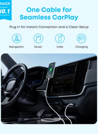 Anker Zolo USB to USB C Cable, Seamless CarPlay Connection, 1M Durable and Braided Type C Fast Charging Cable, Premium Look with Slim Connector, For iPhone 17/16 Series, iPad Pro, and More - view 2