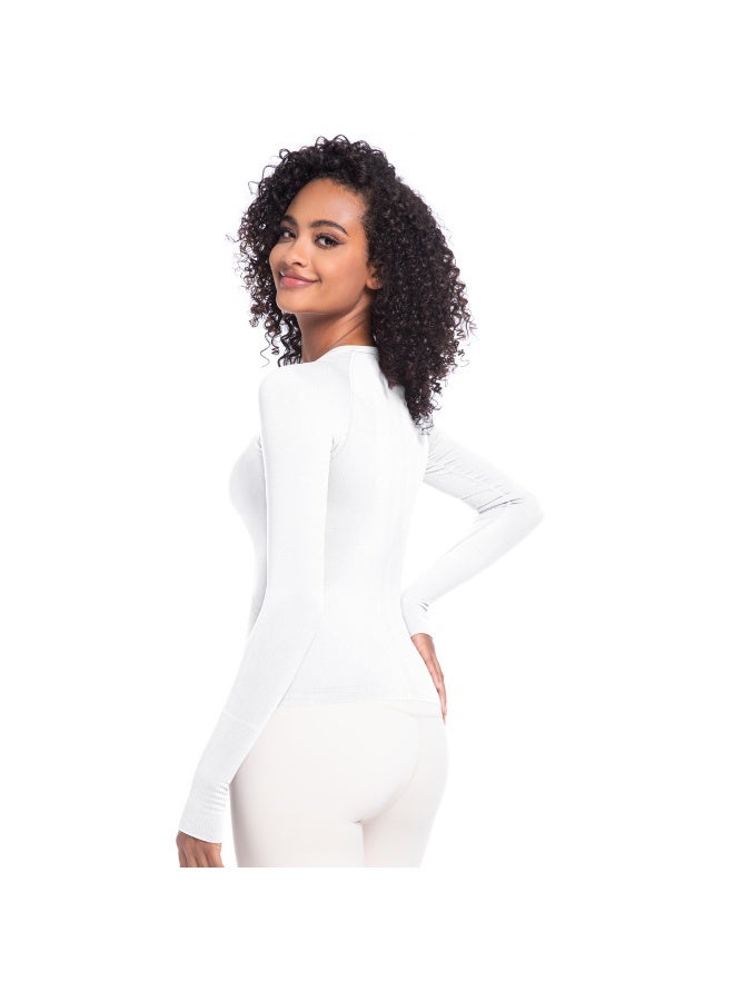 Seamless Yoga Shirts Women's Gym Crew Neck Long Sleeve Fitness Tops Workout Clothes Sportswear High Stretchy Running T-shirts - Image 5