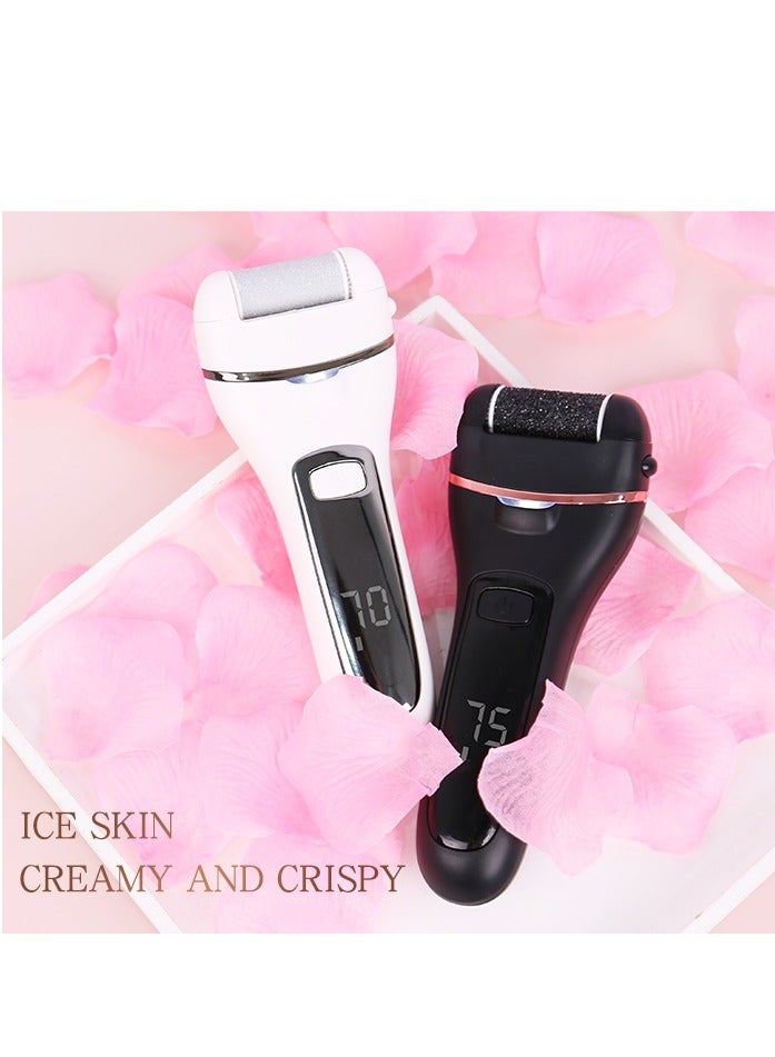 13 in 1 Electric Foot Scrubber to Remove Dead Skin with 3 Roller Heads 2 Speed & Battery Display for Pedicure Kit,White - Image 4